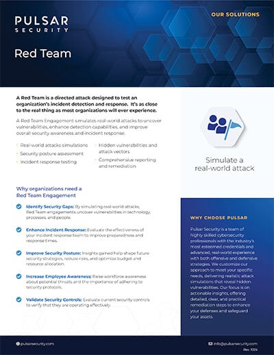 Pulsar Security Datasheet - Red Team