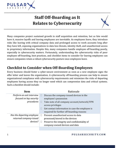 Pulsar-Security-Staff-Off-boarding